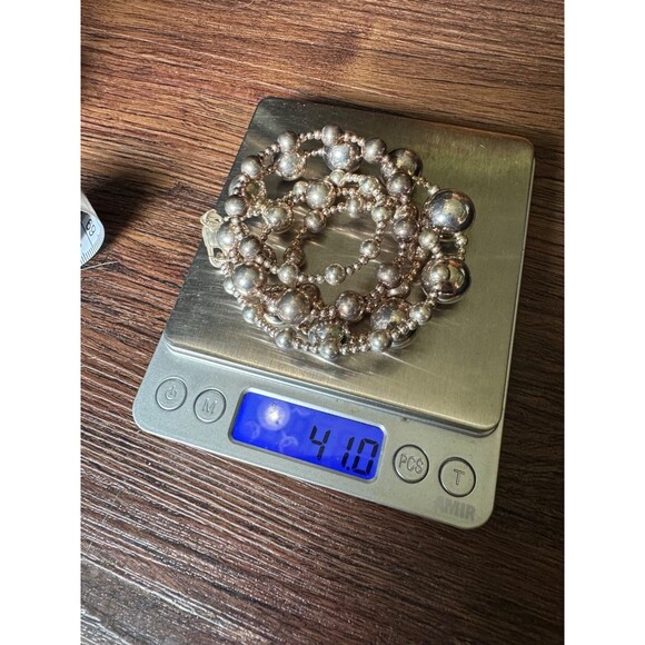 32" Vintage Desert Pearls Sterling Silver Necklace Graduated Bead 925 LONG - Picture 14 of 16